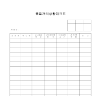 품질관리상황체크표 품질관리상황체크표